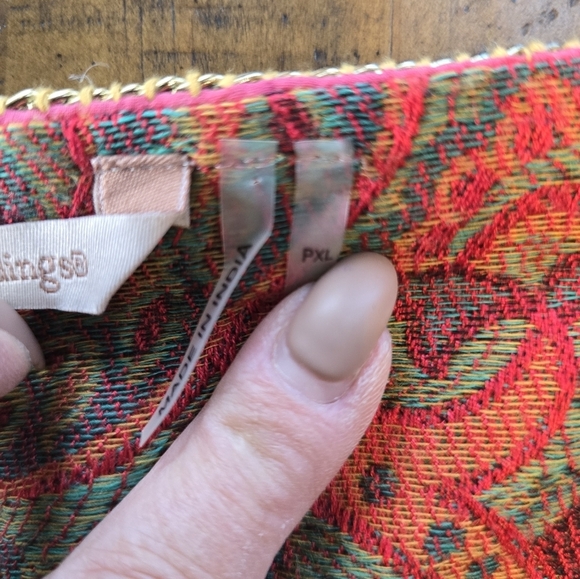 Soft Surroundings Red Gold Long Sleeve Paisley Pullover Tunic XLP - Picture 7 of 8